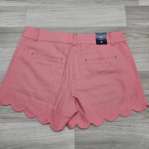 J. Crew Womens Salmon Pink Scalloped Chino Shorts Size 6 - Picture 7 of 7
